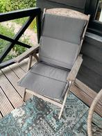Teak tuinstoel met kussens, Tuin en Terras, Ophalen, Gebruikt, Hout, Verstelbaar