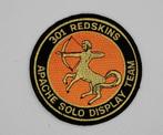 Patch RNLAF 301 Redskins Apache Solo Display Team, Verzenden, Luchtmacht, Nederland, Embleem of Badge