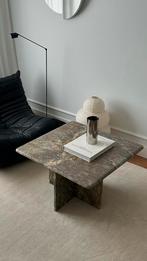 Vintage massief marmeren grijs/groene salontafel / tafel, Huis en Inrichting, Tafels | Salontafels, Ophalen, Gebruikt, 50 tot 100 cm