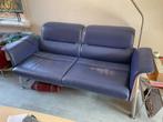 Leren 2 1/2 zits bank , houten achterwand, Ophalen, Modern design, Gebruikt, 150 tot 200 cm