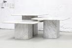 Set Carrara Marmer Tafels Salontafel Jaren Design Vintage, Huis en Inrichting, Tafels | Sidetables, Overige materialen, 25 tot 50 cm