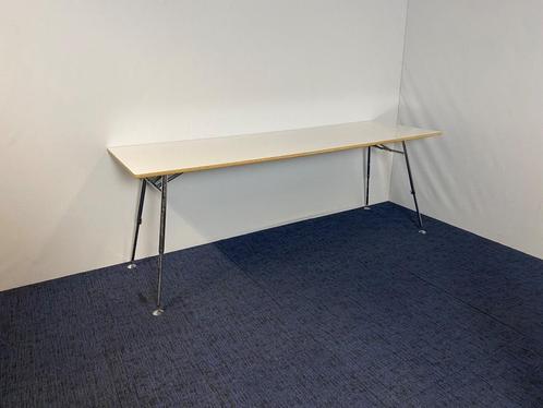 Lensvelt Foldable desk, wit blad, chroom frame (inklapbaar), Huis en Inrichting, Bureaus, Gebruikt, Bureau, In hoogte verstelbaar