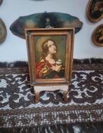 Oud florentijns italiaans schilderijtje lijstje met prent C7, Ophalen of Verzenden