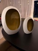 Grote ei kandelaar wit/goud, Ophalen of Verzenden, Zo goed als nieuw