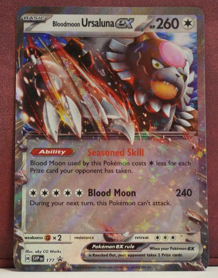 Bloodmoon Ursaluna EX 177 SV Black Star Promos Pokèmon Kaart, Hobby en Vrije tijd, Verzamelkaartspellen | Pokémon, Nieuw, Losse kaart