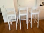3x witte Ikea Nordviken barkrukken, 75cm, Huis en Inrichting, Stoelen, Ophalen, Gebruikt, Drie, Wit