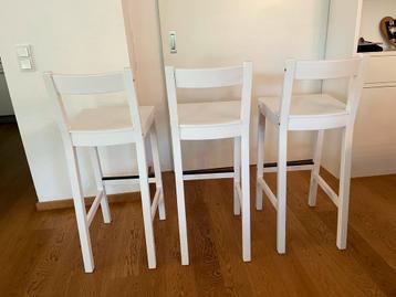 3x witte Ikea Nordviken barkrukken, 75cm