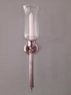 Verzilverde wandkandelaar / windlicht, 25 tot 50 cm, Ophalen of Verzenden, Zo goed als nieuw, Kandelaar