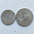 Finland 25 en 50 penniä 1916 - zilver, Zilver, Ophalen of Verzenden, Overige landen