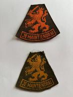 2 oude mouw emblemen Je Maintiendrai, Verzamelen, Militaria | Algemeen, Verzenden, Landmacht, Nederland, Kleding of Schoenen