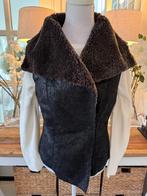 Zwart-bruin bodywarmer Marc Cain, teddy nepbont, 36-38/nr.3, Verzenden, Zo goed als nieuw, Maat 38/40 (M), Bruin