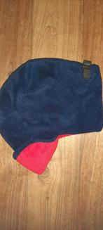 Winterwarme gevoerde fleecemuts donkerblauw/rood 59 cm l, Muts, Ophalen of Verzenden, Maat 56/58 (XL), Zo goed als nieuw
