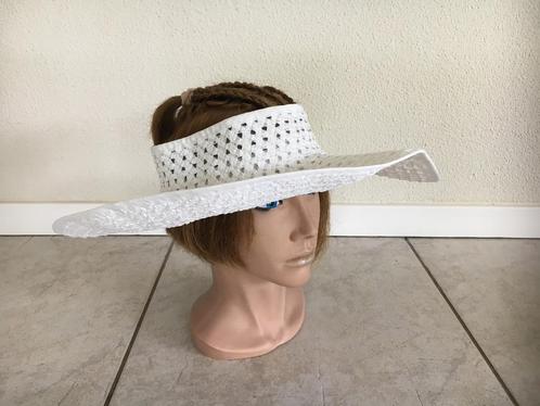 Nieuw zonnehoed zonneklep wit vlechtwerk met klittenband 5x, Kleding | Dames, Hoeden en Petten, Nieuw, One size fits all, Ophalen of Verzenden