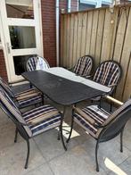 TUINSET MET 6 STOELEN MET KUSSENS, Tuin en Terras, Ophalen, Gebruikt, Overige materialen