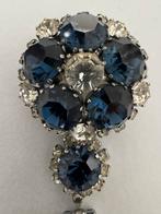 Vintage strass broche in nieuw staat, Overige materialen, Zo goed als nieuw, Verzenden, Blauw