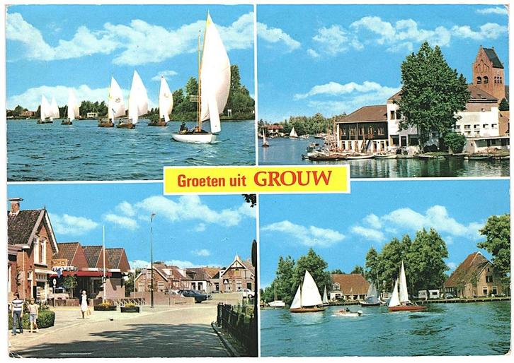 908635 Grouw Friesland _Gelopen met mooie zegel, Verzamelen, Ansichtkaarten | Nederland, Gelopen, Friesland, 1960 tot 1980, Ophalen of Verzenden