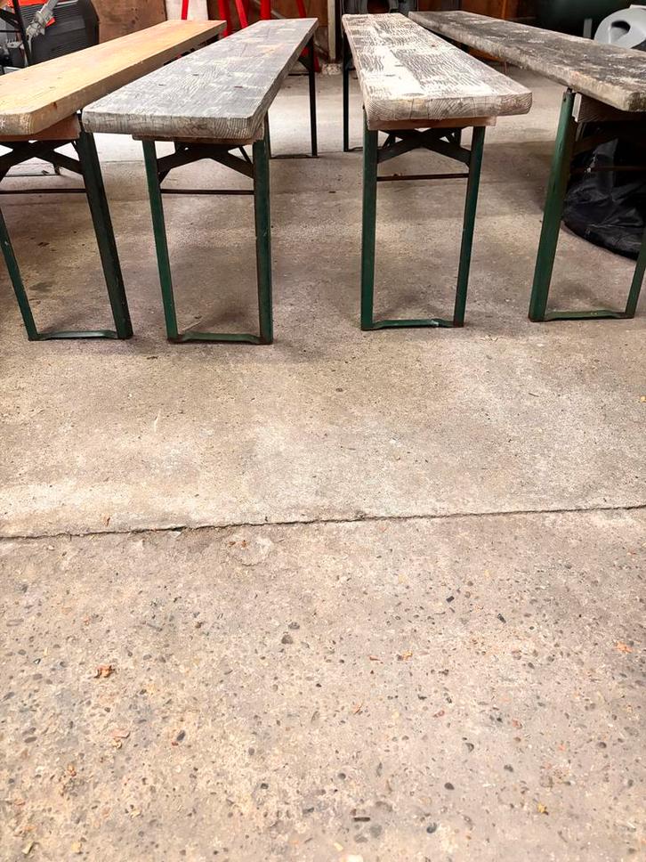 Gebruikte Tuintafel & Banken Set, Huis en Inrichting, Tafels | Eettafels, Gebruikt, 50 tot 100 cm, 200 cm of meer, Vier personen