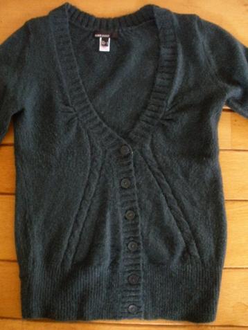 MANGO vest donker groen mohair maat L beschikbaar voor biedingen