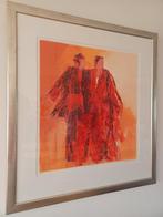 Kleurrijke zeefdruk in geel en oranje tinten - Wil Willemsen, Antiek en Kunst, Kunst | Litho's en Zeefdrukken, Ophalen