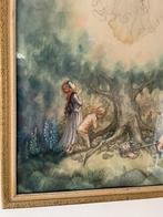 Heel mooi religieus kunstwerk uit 1944 in mooie lijst, Ophalen of Verzenden