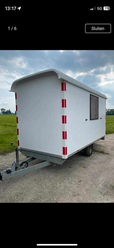 Schaftwagen te koop met berging, Doe-het-zelf en Verbouw, Bouwketen en Schaftketen, Zo goed als nieuw, Ophalen