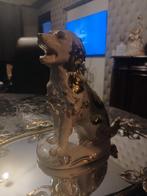 Capodimonte hond met bladgoud en swarovski, Ophalen of Verzenden