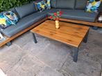 lounge tuintafel met bamboe blad, Ophalen, Gebruikt, Aluminium