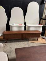 Tv meubel schuifkast halfrond mangohout bruin 200x40x50, Ophalen, Overige materialen, Nieuw, Minder dan 100 cm