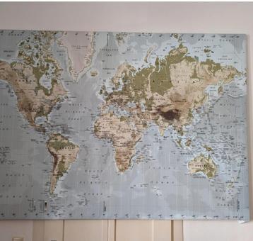 IKEA Wereldkaart Schilderij Canvas beschikbaar voor biedingen