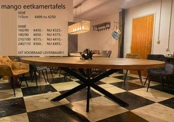 eetkamertafel ovaal massief mango vanaf €325,- beschikbaar voor biedingen
