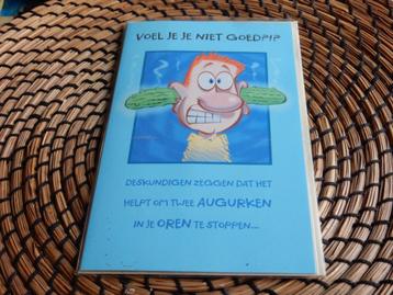 Wenskaart – Beterschapskaart Augurken. Inclusief Envelop.  beschikbaar voor biedingen