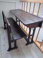 Oude schoolbank met tafel, Huis en Inrichting, Ophalen, Gebruikt