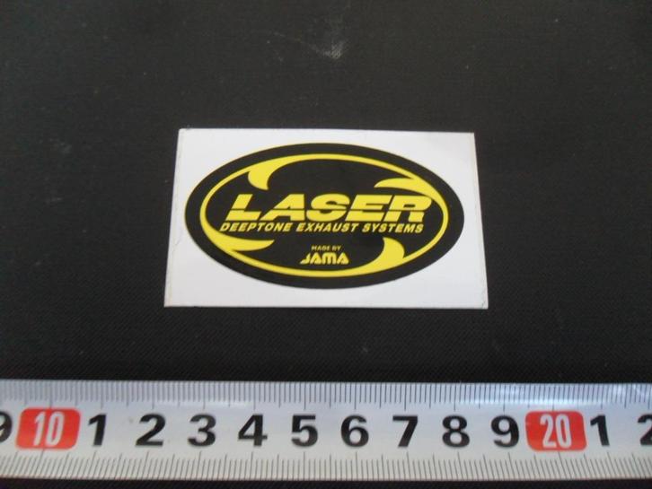 sticker laser deeptone exhaust systems made by jama, Verzamelen, Stickers, Zo goed als nieuw, Ophalen
