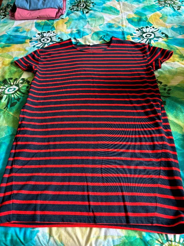 Hema jurkje rood/blauw mt L, Kleding | Dames, Jurken, Gedragen, Maat 42/44 (L), Rood, Boven de knie, Ophalen of Verzenden