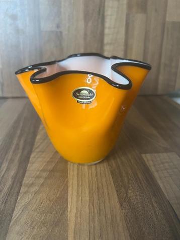 Glazen Oranje Vaas | Dreamlight Mediterana | RETRO | 1970's  beschikbaar voor biedingen