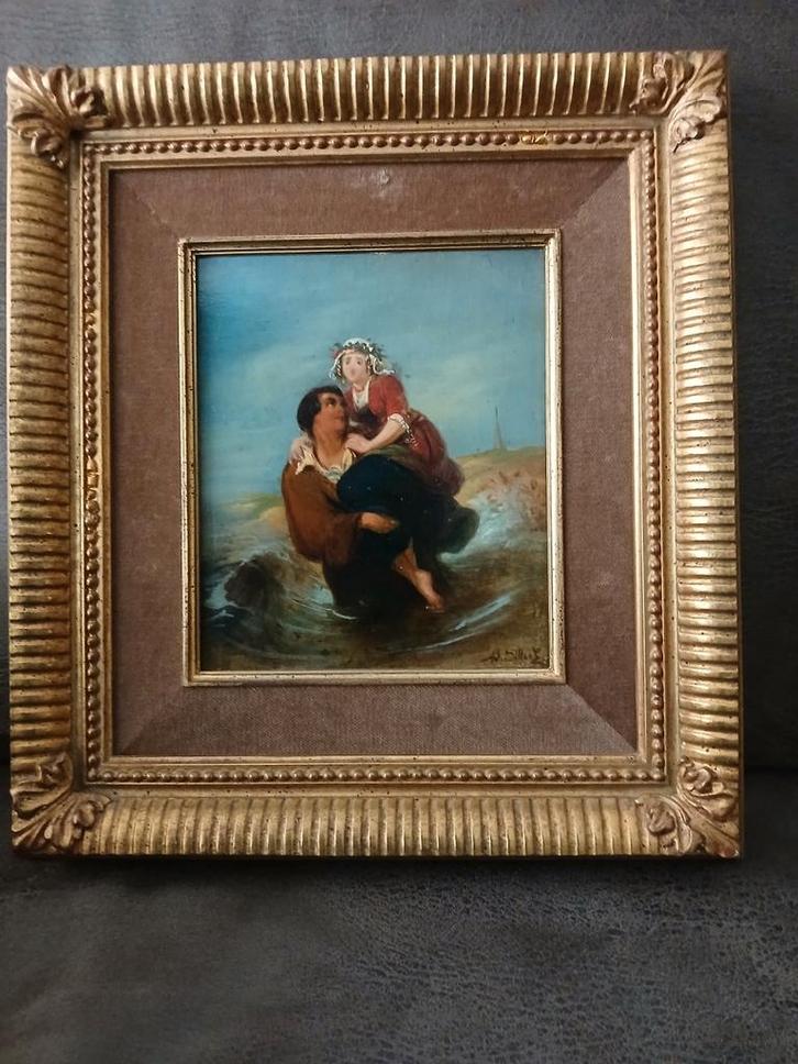 Klassiek schilderij van Alexandre Adolphe Dillens, Antiek en Kunst, Kunst | Schilderijen | Klassiek, Ophalen of Verzenden