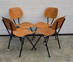 61 x Vintage schoolstoelen formica stijl houten cafe stoelen, Huis en Inrichting, Stoelen, Bruin, Ophalen of Verzenden, Zo goed als nieuw