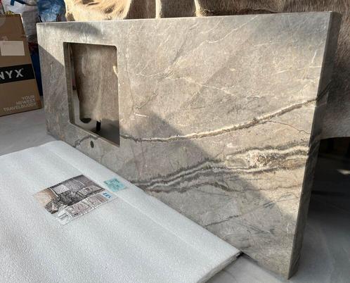 Marmer aanrechtblad  Silverroots, Huis en Inrichting, Keuken | Complete keukens, Nieuw, Hoekkeuken, Graniet of Steen, Ophalen of Verzenden