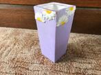 Lila vaas, pot met bloemen print 18,5 cm.zgan, Huis en Inrichting, Woonaccessoires | Vazen, Ophalen of Verzenden, Zo goed als nieuw