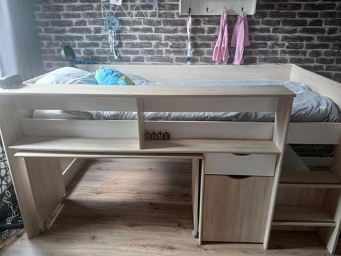 (Half) Hoogslaper Tempo met bureau, Kinderen en Baby's, Kinderkamer | Stapelbedden en Hoogslapers, Zo goed als nieuw, Hoogslaper