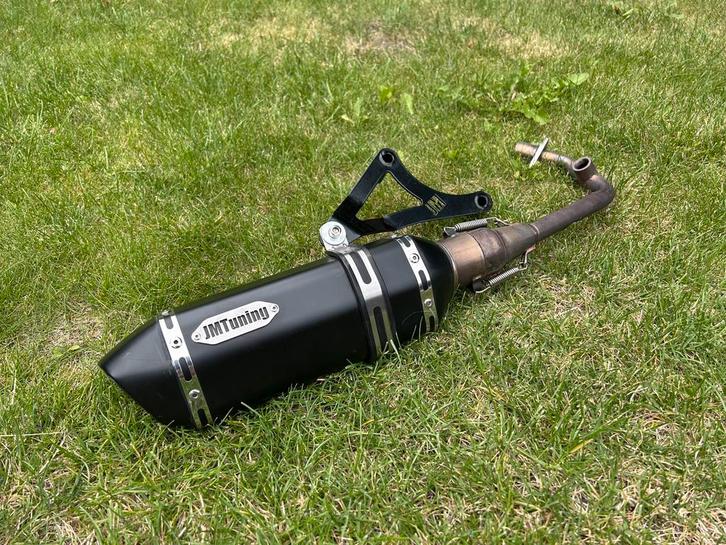 JMTuning RVS Uitlaatdemper complete set, nieuw, Fietsen en Brommers, Brommeronderdelen | Scooters, Nieuw, Piaggio, Uitlaat, Ophalen
