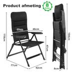 Bardi Luxe Campingstoelen - 7 standen 120KG - ZWART of GRIJS, Ophalen, Nieuw, Campingstoel
