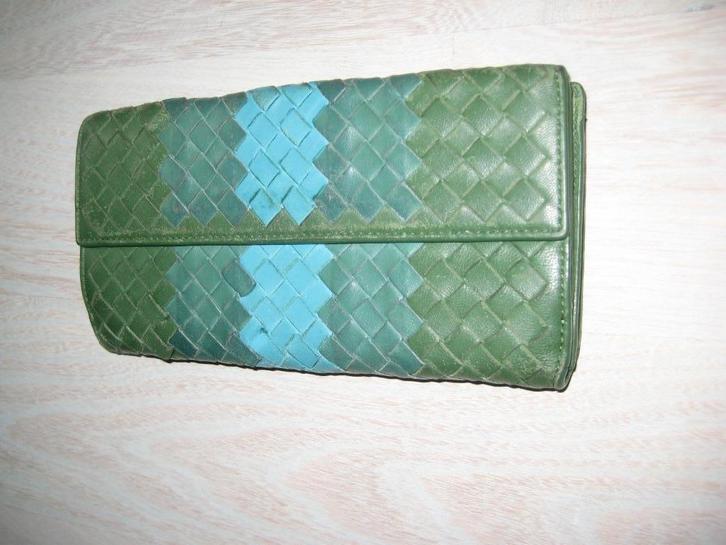 Bottega  Veneta, Sieraden, Tassen en Uiterlijk, Portemonnees, Gebruikt, Groen, Leer, Ophalen of Verzenden