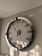 Luxe Wandklok met Spiegelrand, Huis en Inrichting, Woonaccessoires | Klokken, Ophalen of Verzenden, Zo goed als nieuw, Analoog