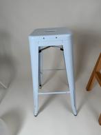 Industriële metalen kruk - Wit, Huis en Inrichting, Barkrukken, Gebruikt, Ophalen of Verzenden, 1 kruk, Metaal