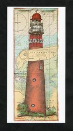 Schiermonnikoog Vuurtoren Noordertoren door Ole West., Ophalen of Verzenden, 1980 tot heden, Ongelopen, Waddeneilanden