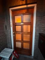 Klassieke voordeur met glas en luikje, Gebruikt, 215 cm of meer, Ophalen, 100 tot 120 cm