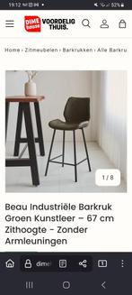 2x Industriële Barkruk Legergroen Kunstleer - Nieuw, Huis en Inrichting, Barkrukken, Ophalen, 60 tot 90 cm, Zo goed als nieuw
