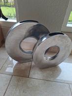 Set van 2 zilverkleurige donut vazen, Ophalen, Overige materialen, Zwart, Zo goed als nieuw