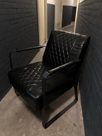 Zwarte Industriële Fauteuil - Goede Staat! beschikbaar voor biedingen